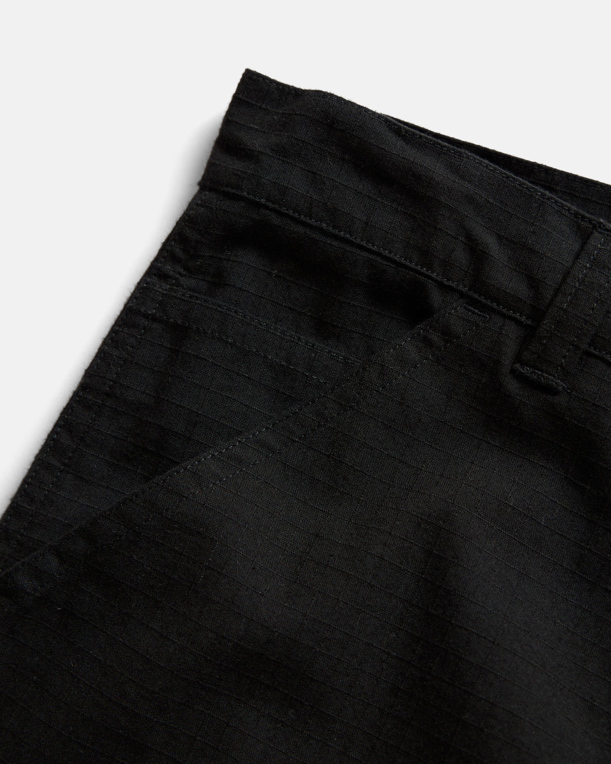 WIDE STUDIO DOUBLE KNEE WORK PANT - WASHED BLACK HAND-EMBROIDERED COTTON RIPSTOP