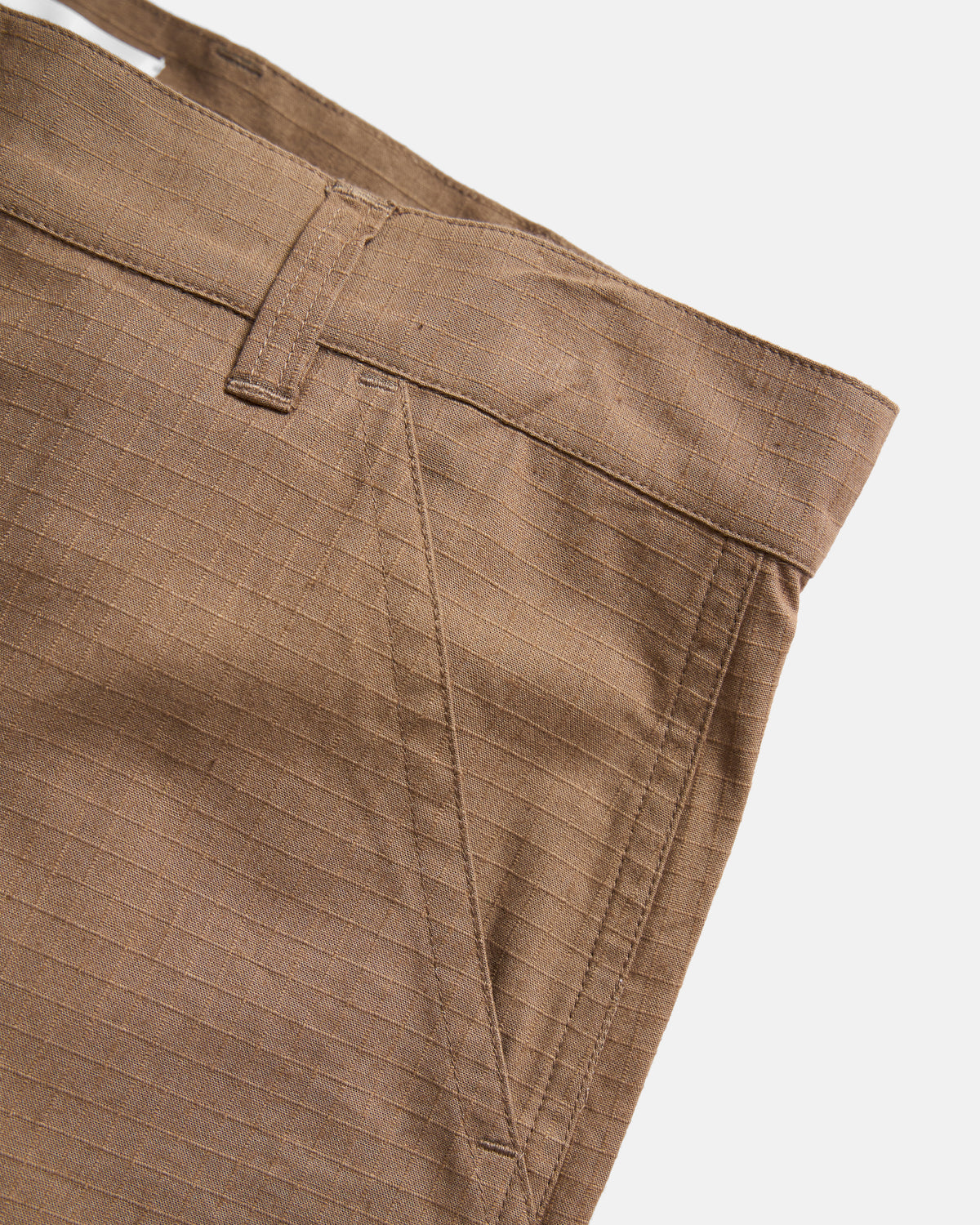 WIDE STUDIO DOUBLE KNEE WORK PANT - FOSSIL BROWN HAND-EMBROIDERED COTTON RIPSTOP