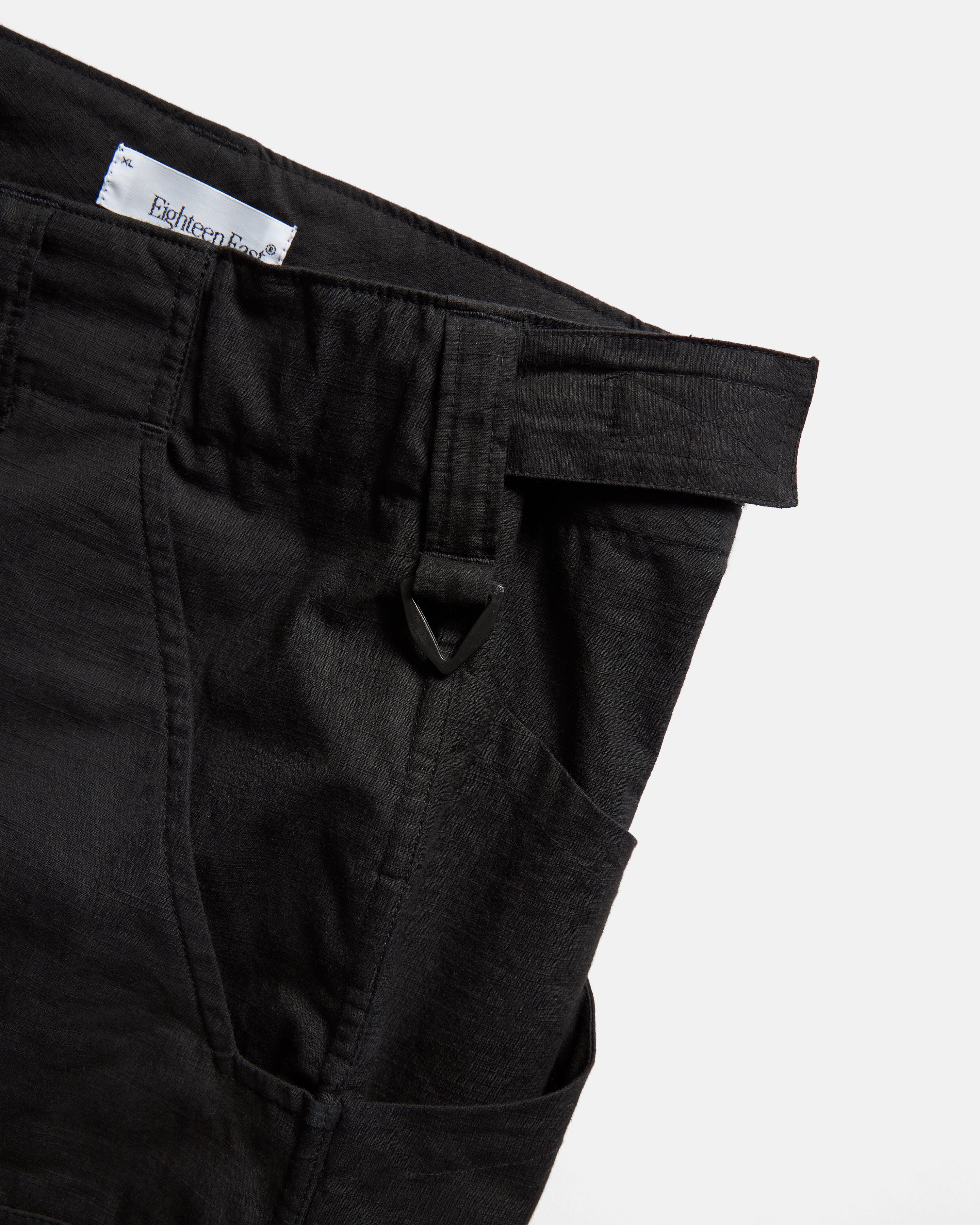 WIDE TAC UTILITY CARGO PANT - BLACK COTTON MICRO RIPSTOP – 18 East