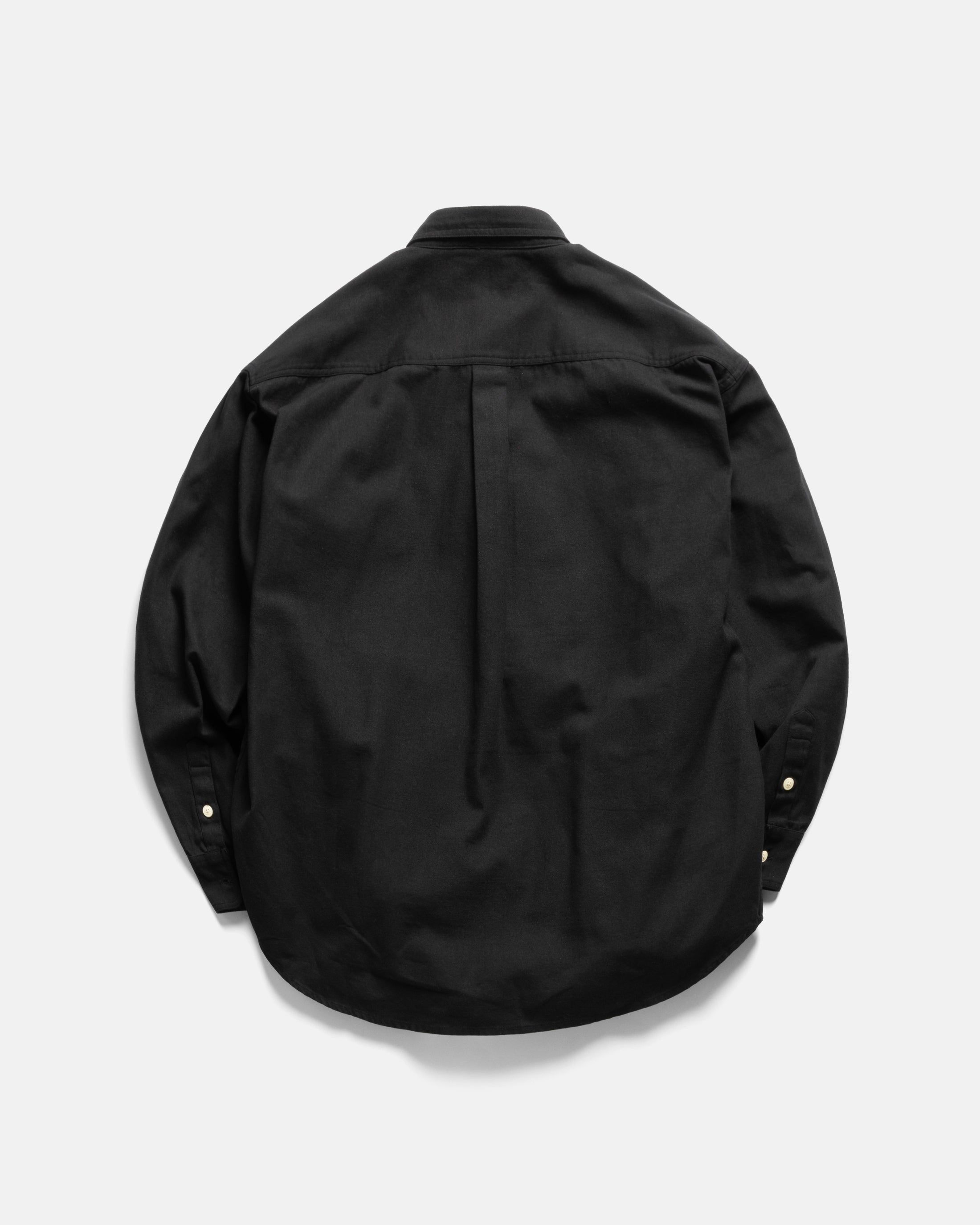 WOLF BUTTON-DOWN SHIRT - BLACK COTTON OXFORD CLOTH