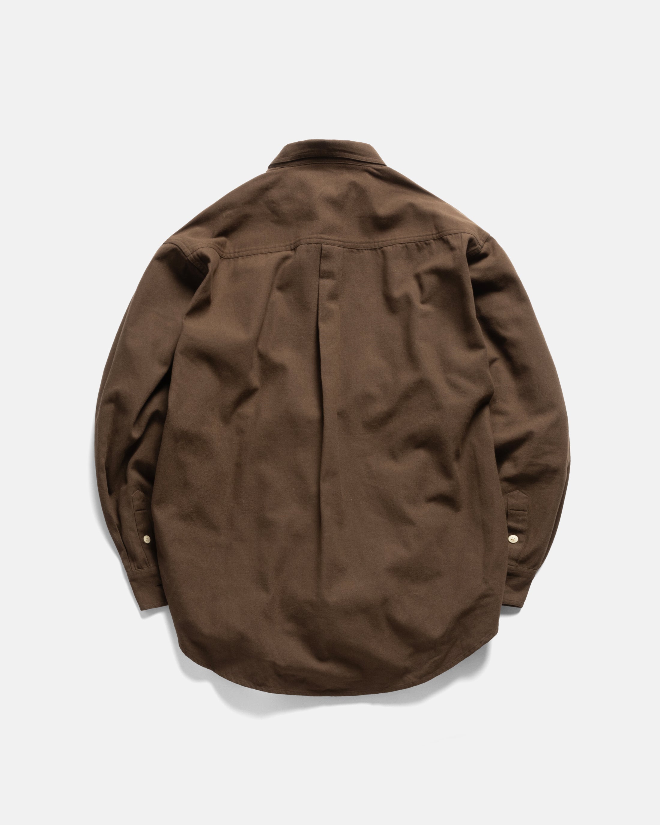 WOLF BUTTON-DOWN SHIRT - SLATE BLACK (THAT'S BROWN!) COTTON OXFORD CLOTH