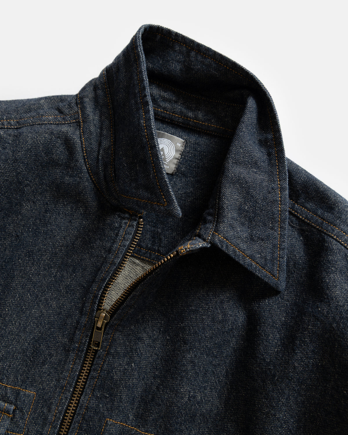 ZIP SHELTER SERVICE SHACKET - INDIGO / KHAKI 11 oz. LEFT HAND TWILL COTTON DENIM