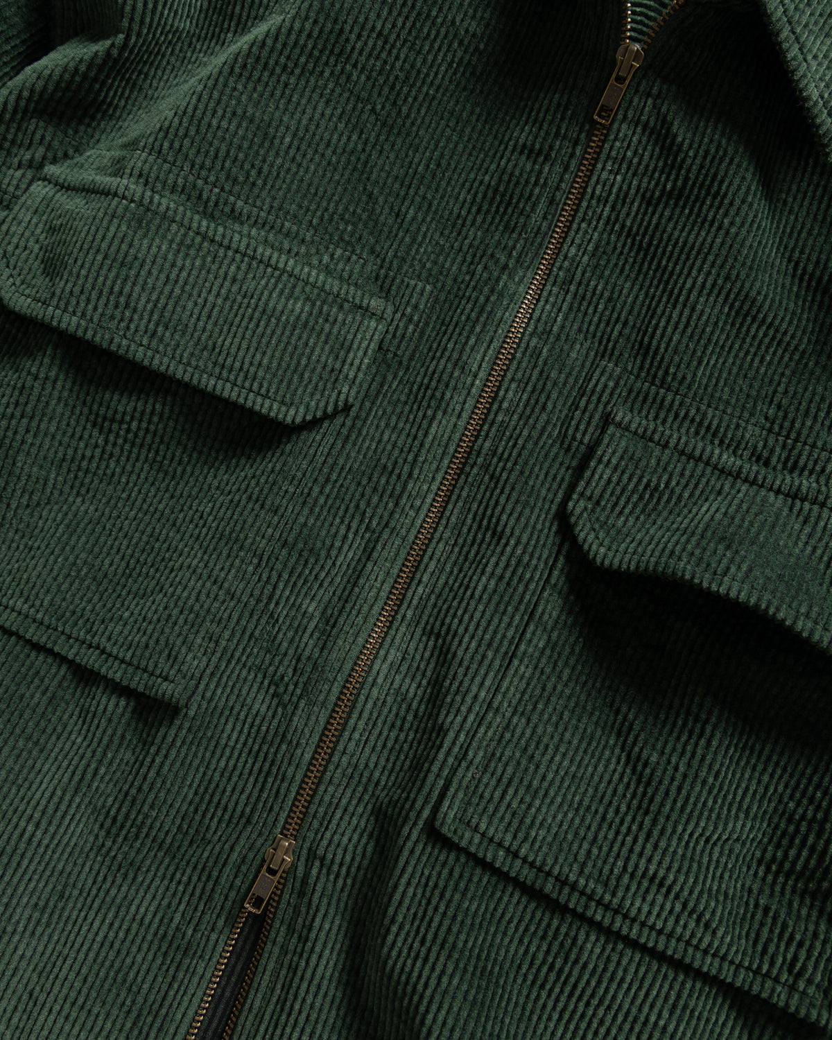 ZIP SHELTER SERVICE SHACKET - DEEP JADE FLECK / BLACK SILK & COTTON CORDUROY