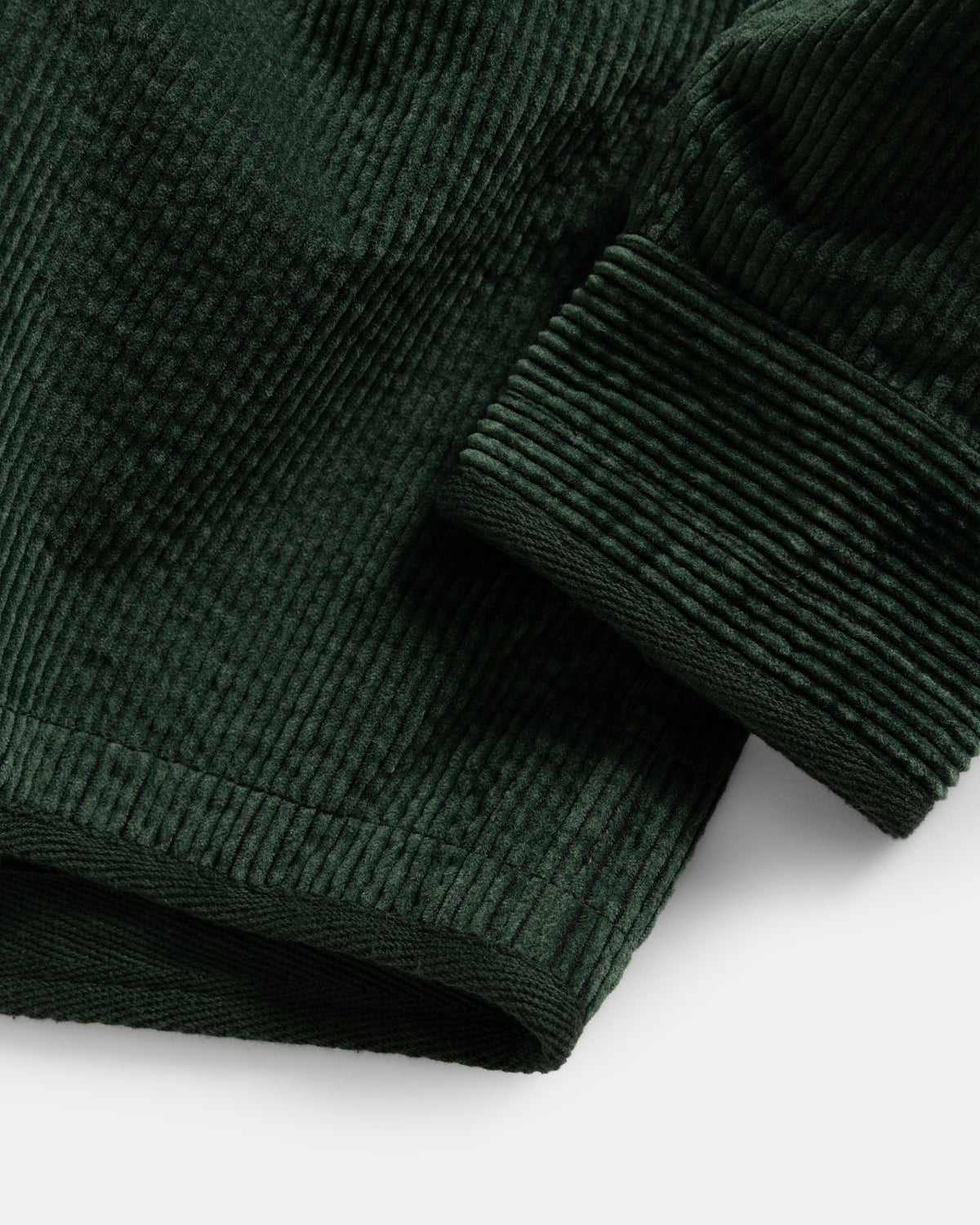 ZIP SHELTER SERVICE SHACKET - DEEP JADE FLECK / BLACK SILK & COTTON CORDUROY