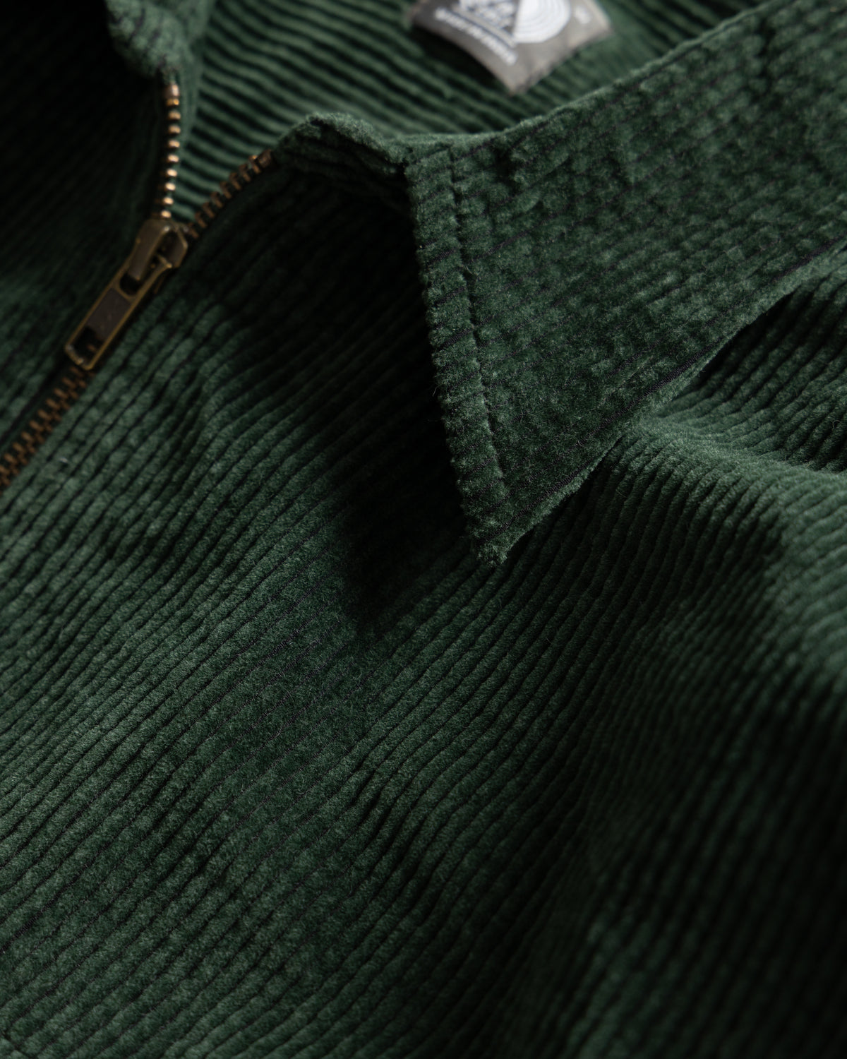 ZIP SHELTER SERVICE SHACKET - DEEP JADE FLECK / BLACK SILK & COTTON CORDUROY