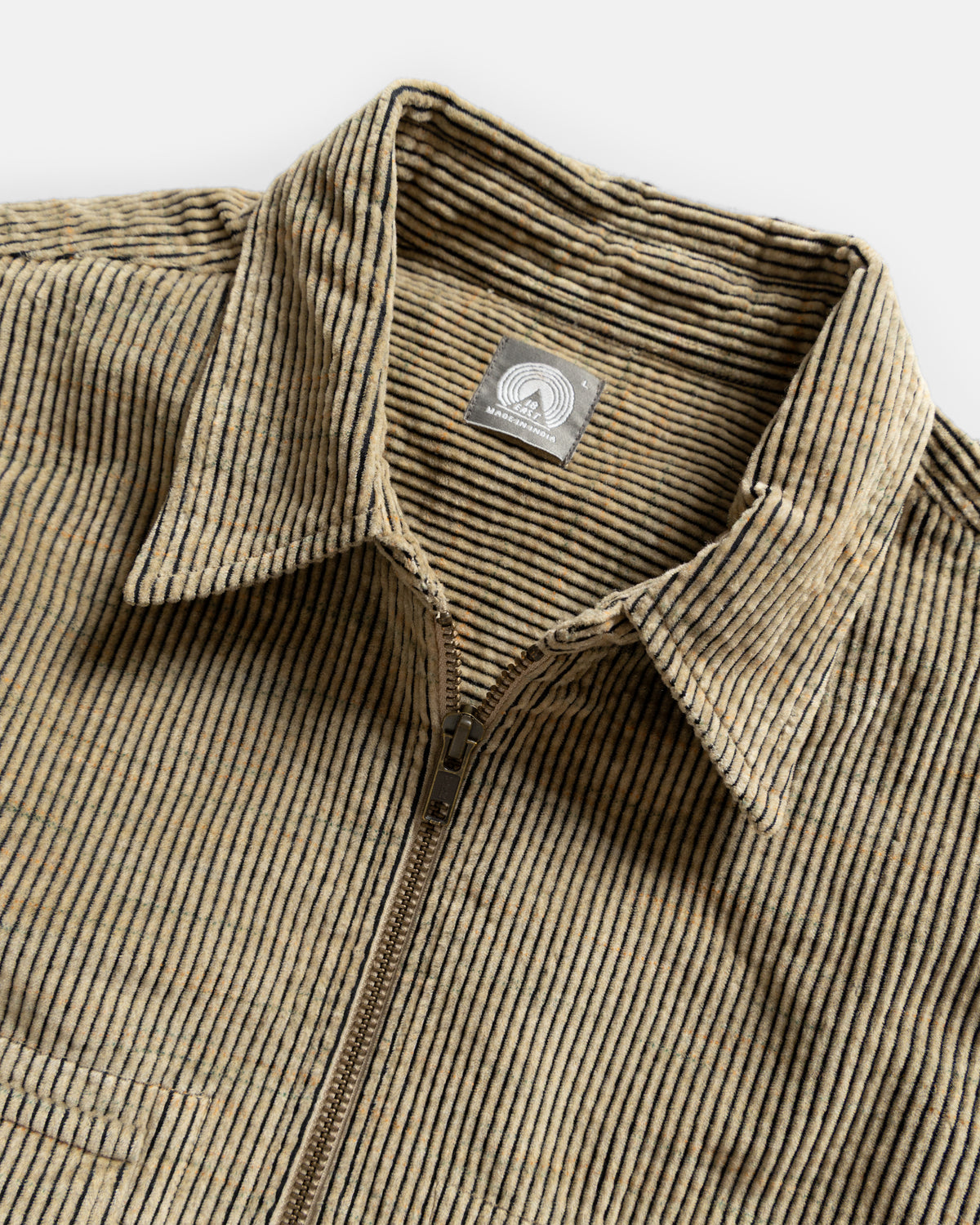 ZIP SHELTER SERVICE SHACKET - MOTTLED CREAM FLECK / BLACK SILK & COTTON CORDUROY
