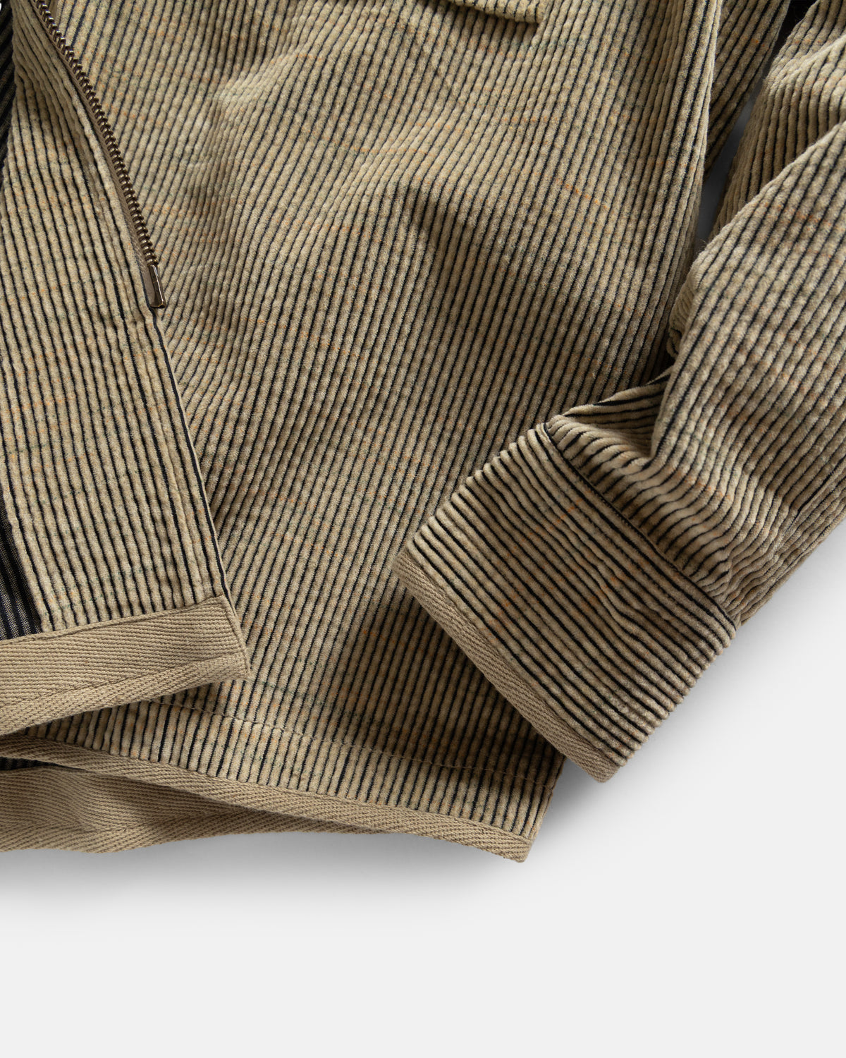 ZIP SHELTER SERVICE SHACKET - MOTTLED CREAM FLECK / BLACK SILK & COTTON CORDUROY