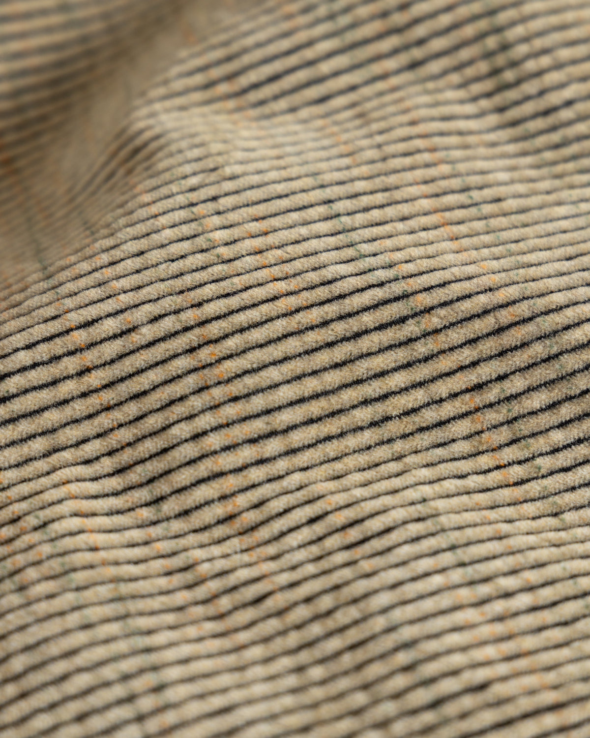 ZIP SHELTER SERVICE SHACKET - MOTTLED CREAM FLECK / BLACK SILK & COTTON CORDUROY