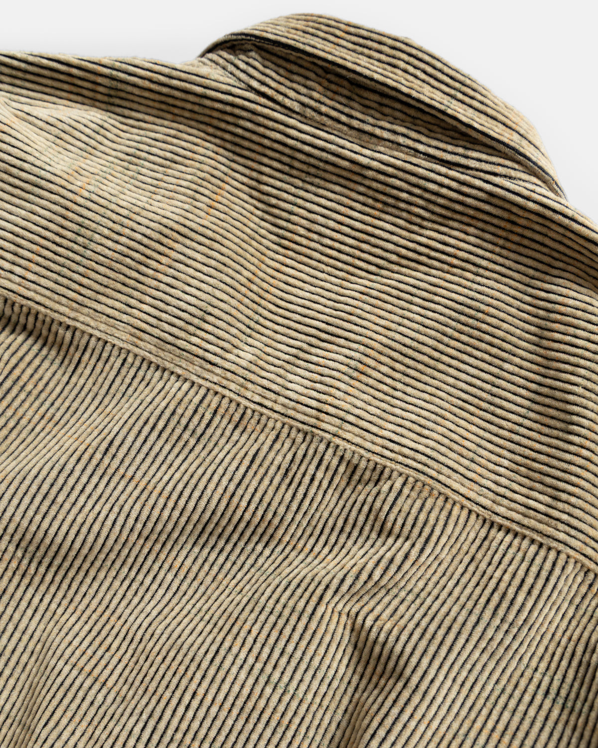 ZIP SHELTER SERVICE SHACKET - MOTTLED CREAM FLECK / BLACK SILK & COTTON CORDUROY