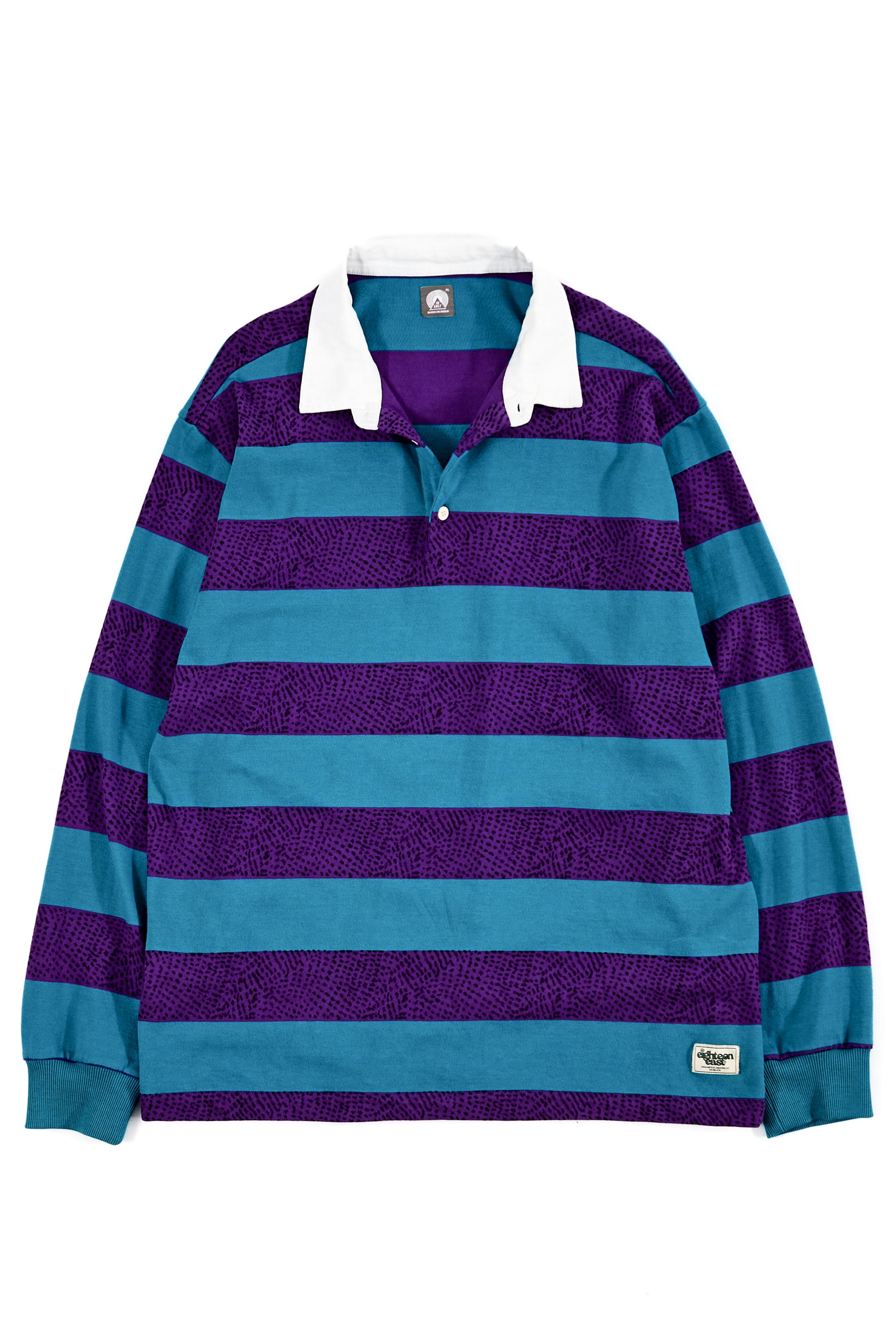 FISKE L/S RUGBY - TEAL / PURPLE COTTON PRACTICE JERSEY 