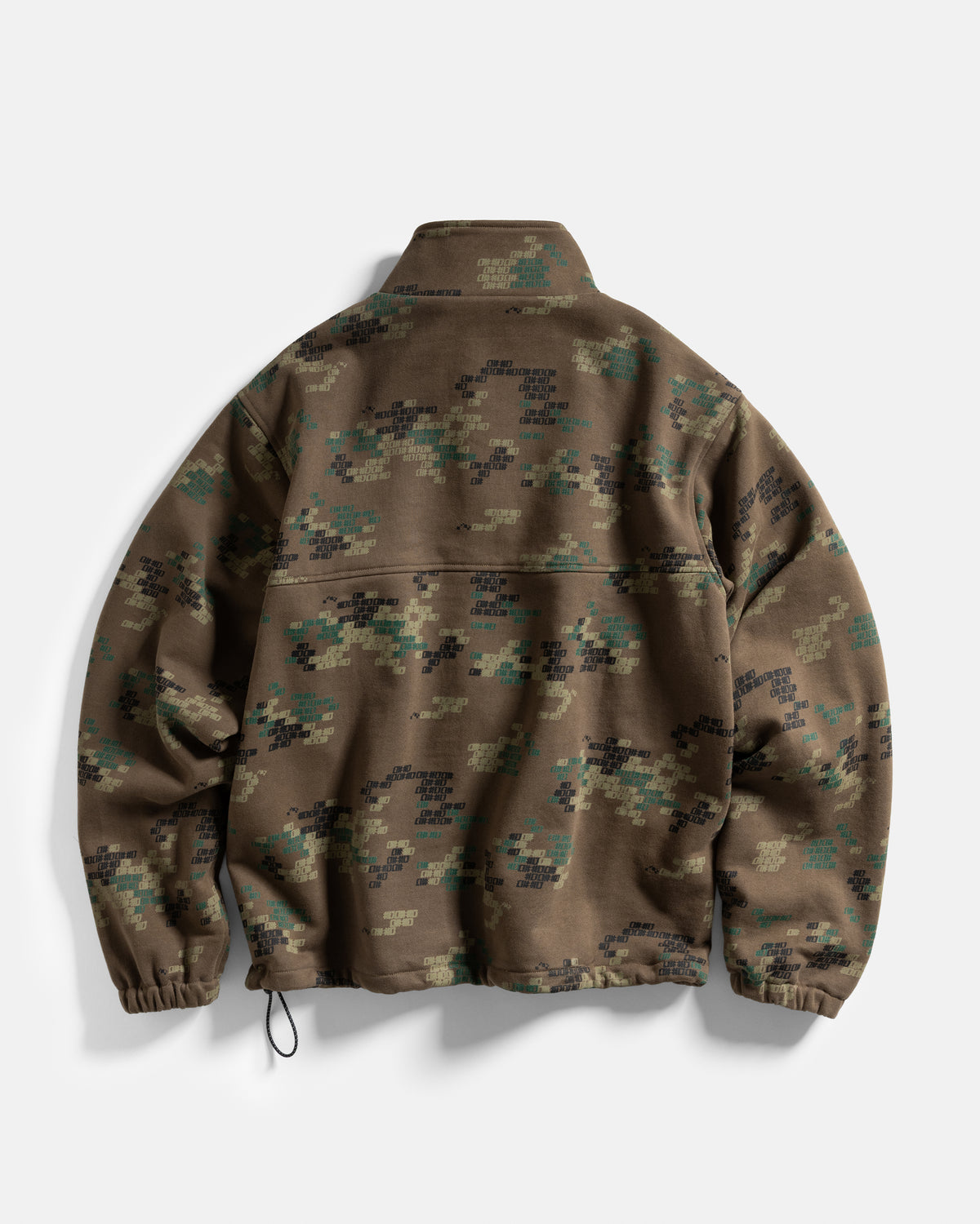 A# FULL-ZIP VENTURA JACKET - HAND SCREENED WOODLAND A# CAMO 19oz. ALL COTTON LOOPBACK TERRY FLEECE