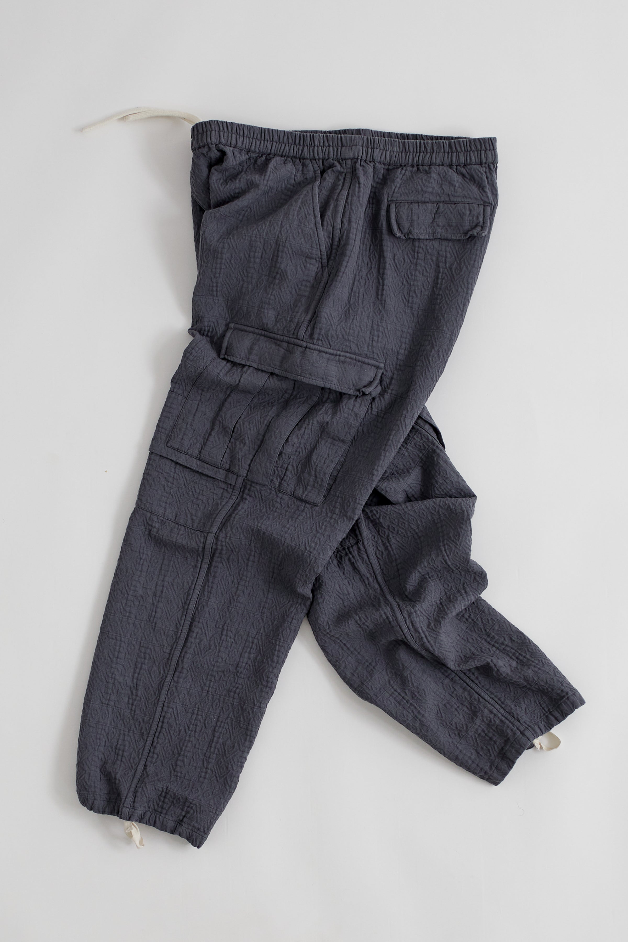 GORECKI CARGO PANT - WASHED CHARCOAL HANDLOOM DOUBLE WEAVE