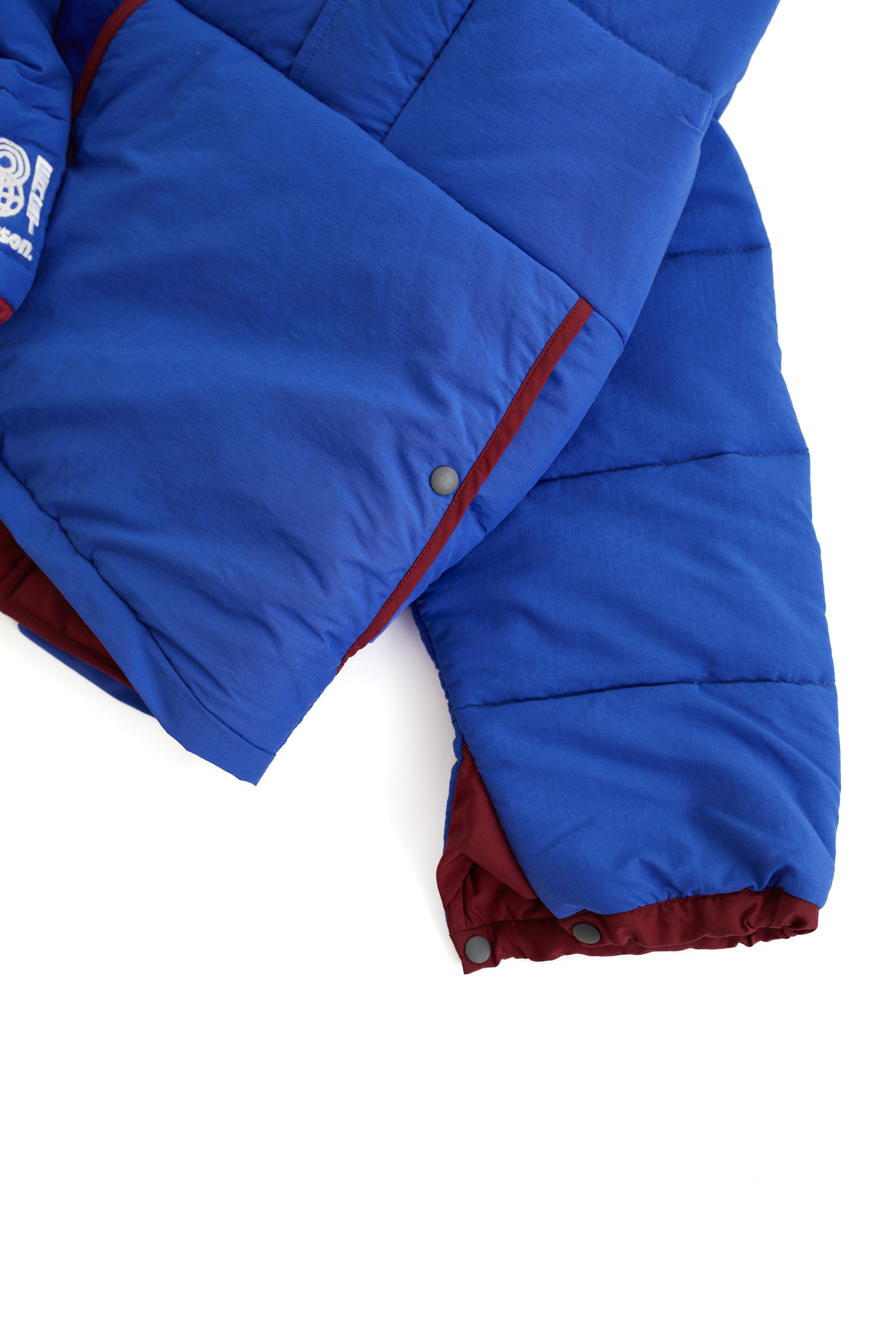 PATERSON QUILTED PULLOVER - ROYAL / BURGUNDY NYLON TASLAN