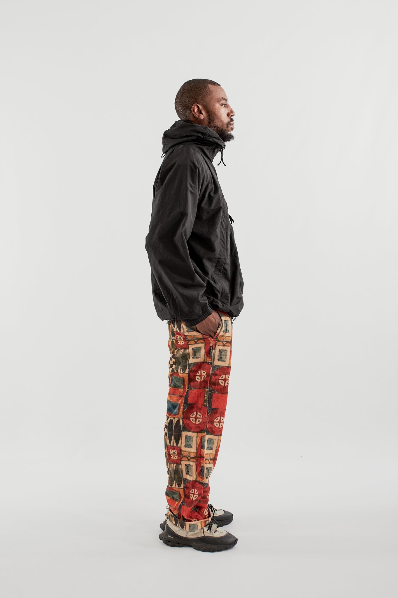 JANTAR HOODED PARKA - BLACK NYLON TASLAN