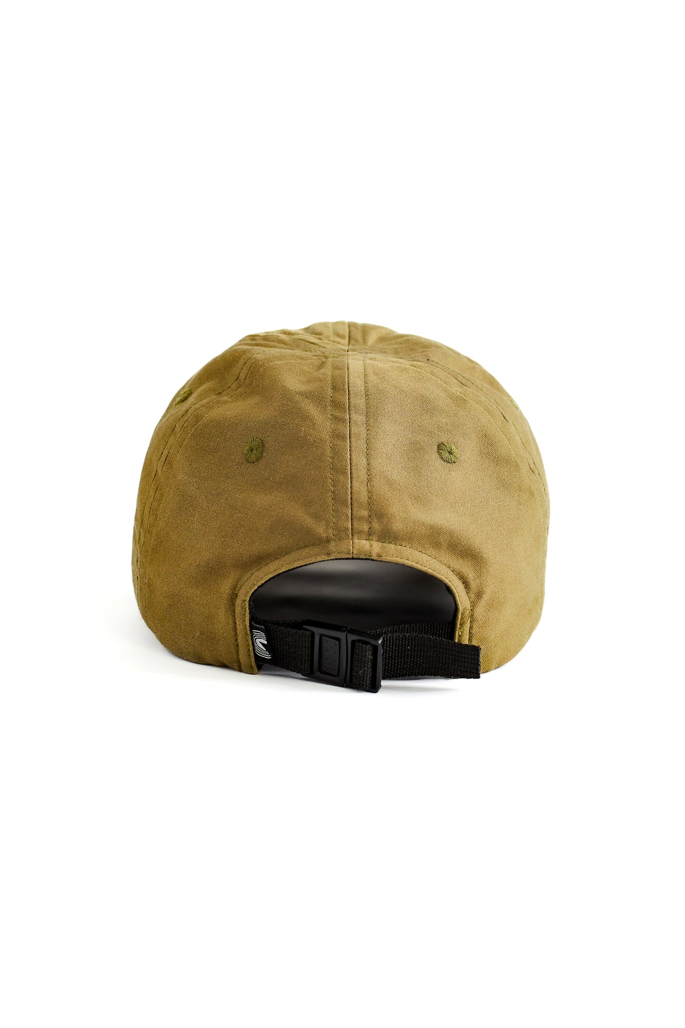 HAND-EMBROIDERED MORNING RISER LEDDY SIX PANEL CAP - ARMY GREEN HEAVYWEIGHT SATEEN