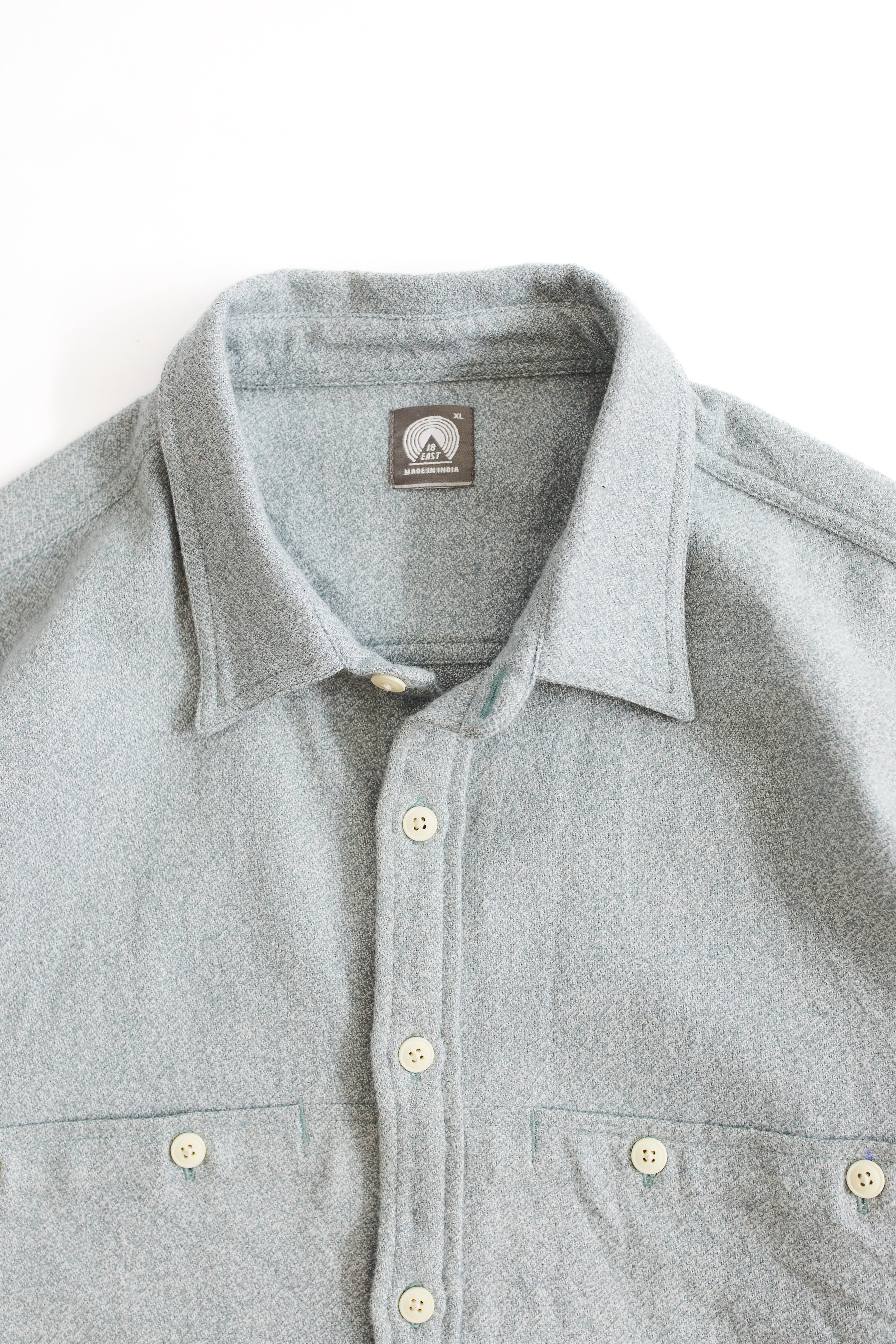 EASY WORK SHIRT - STORMY SEA / ECRU MOULINÉ FLANNEL