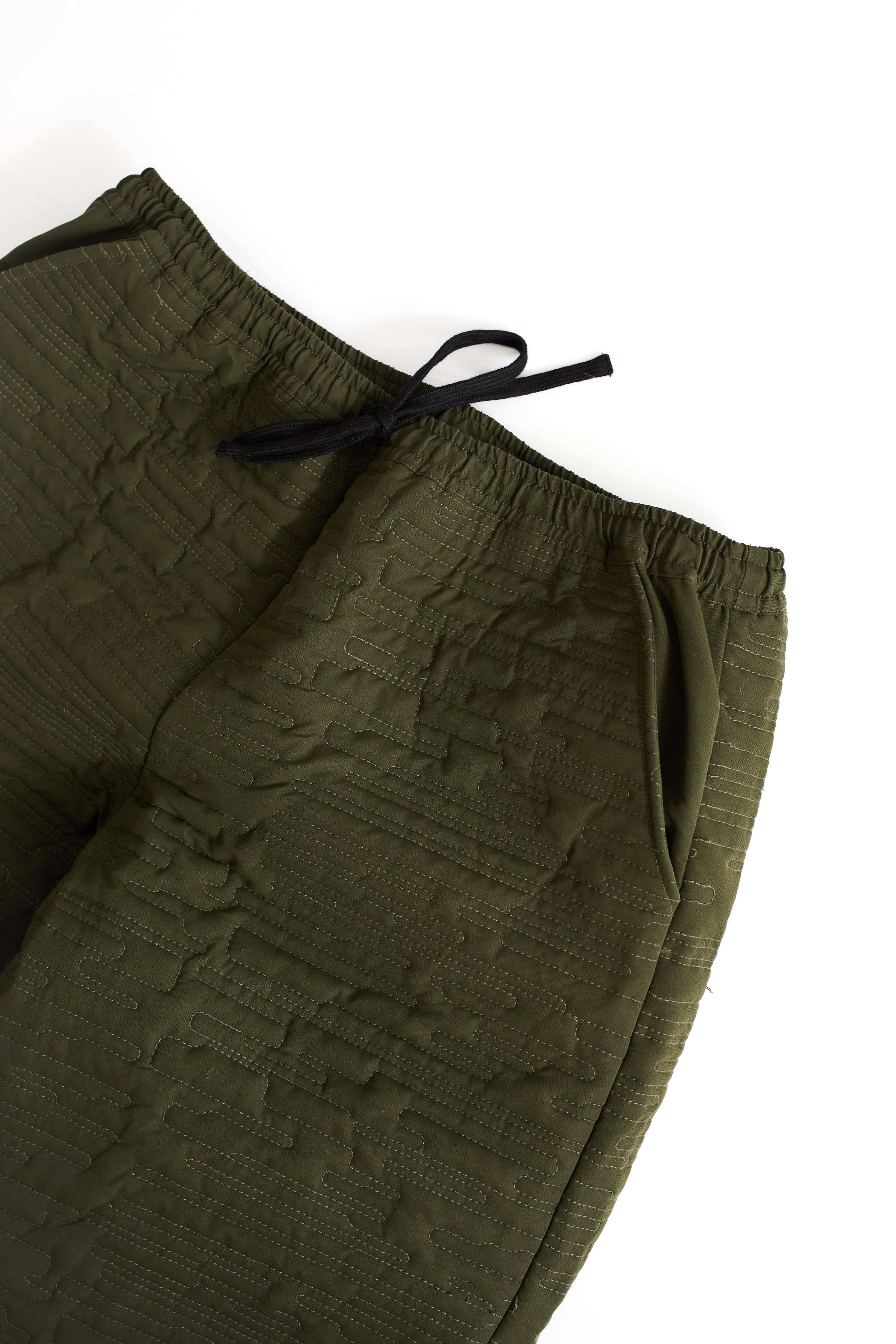 ALBERS QUILTED PANT - CHIVE WATER-REPELLENT NYLON TASLAN