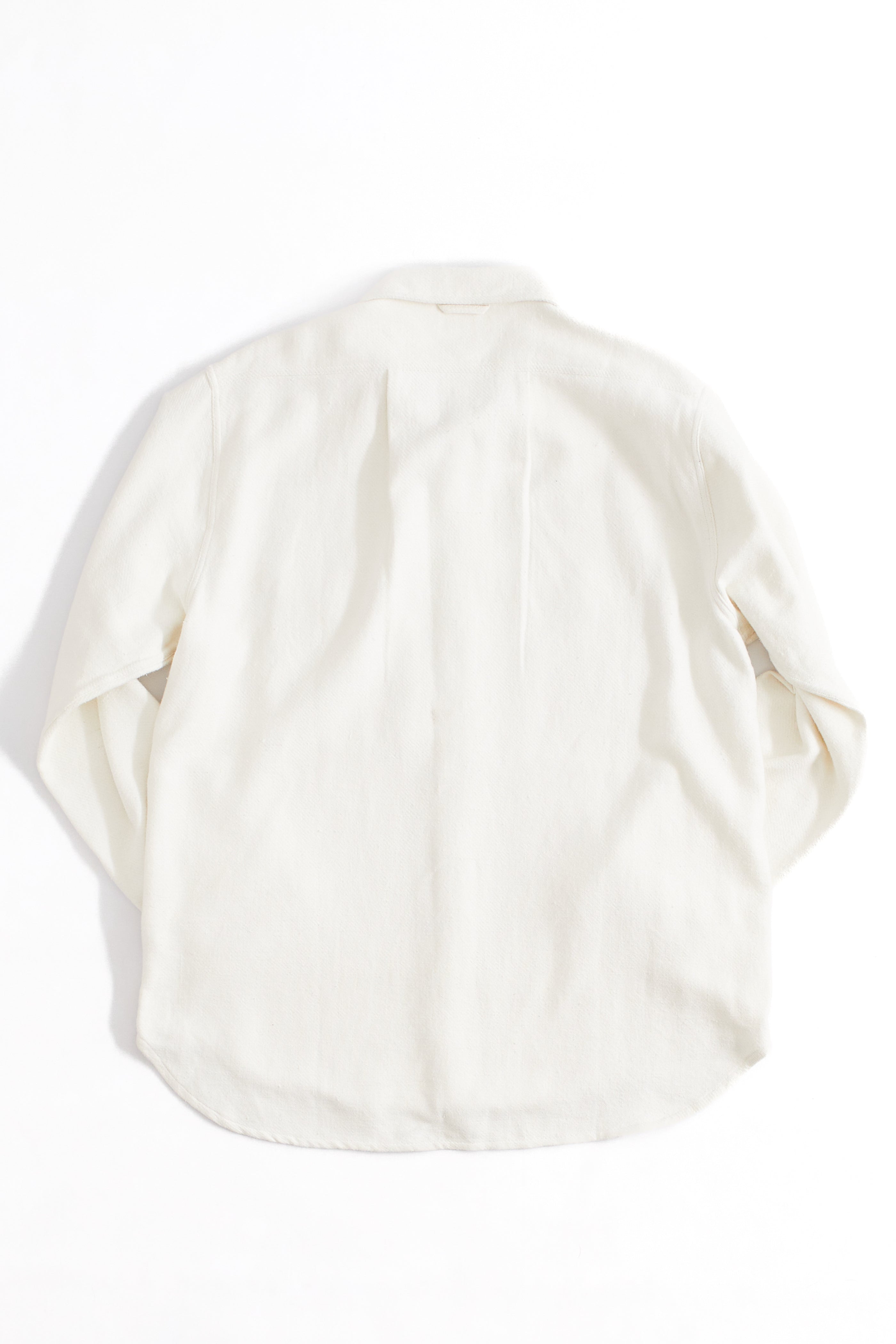 CLARK BUTTON UP SHIRT - WHITE HEAVY TWILL FLANNEL