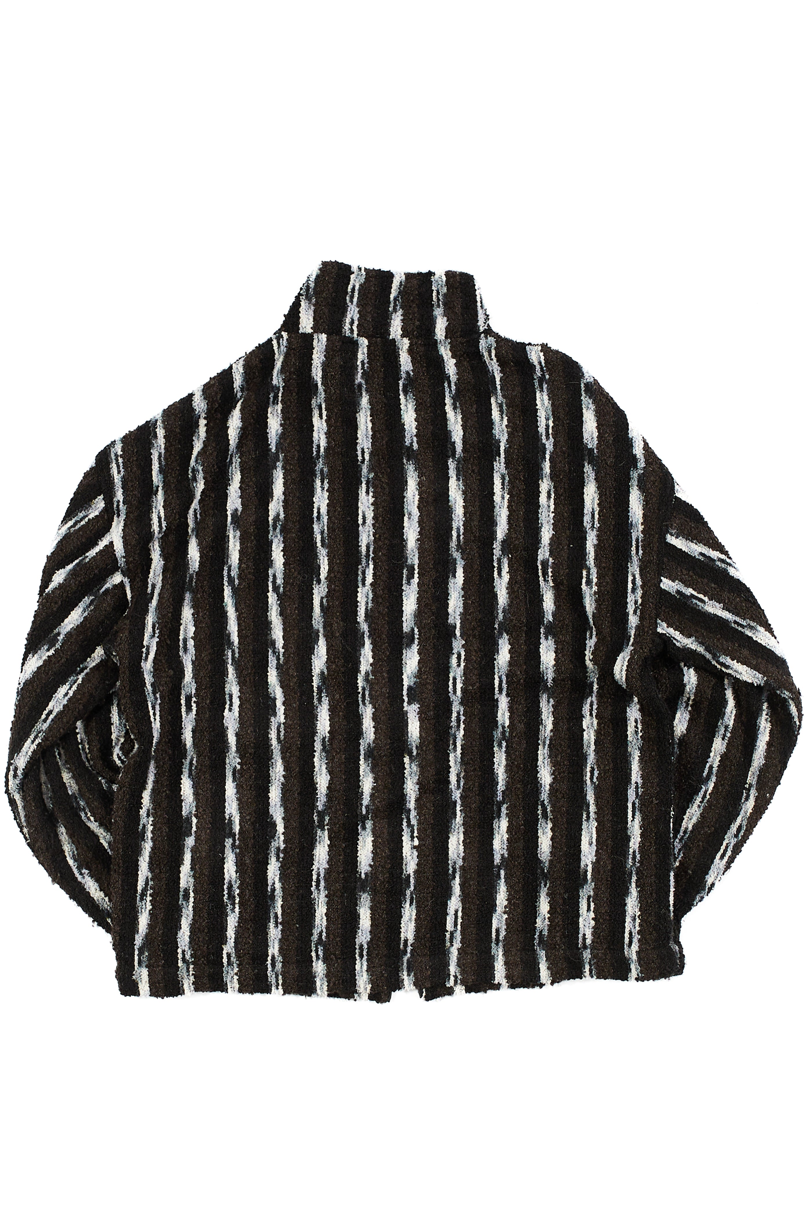 MATER FULL ZIP JACKET - BLACK / DARK CHOCOLATE WOOL BLEND BOUCLÉ