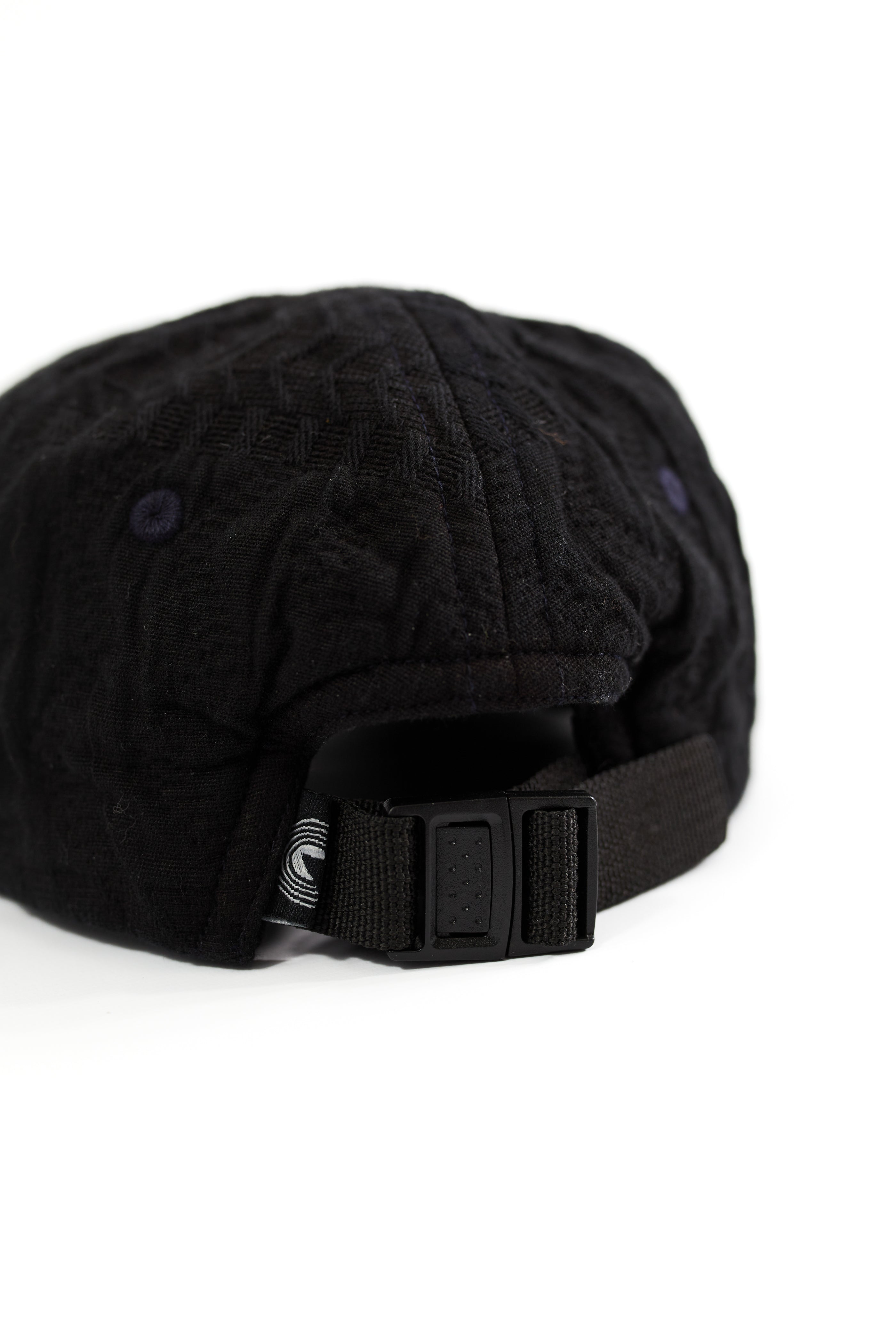 STOWE 5 PANEL HAT - BLACK OVERDYED DOUBLE WEAVE