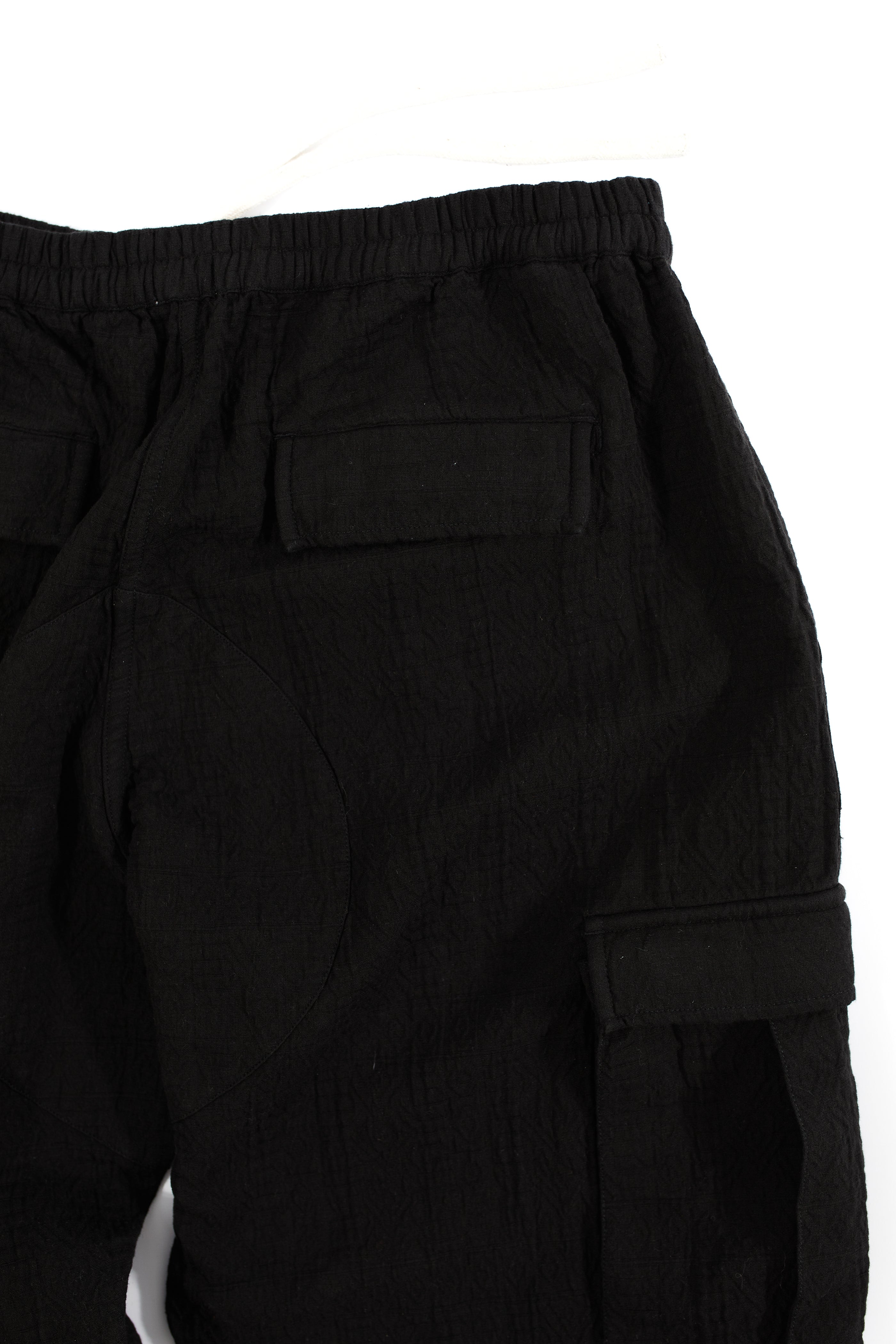 GORECKI CARGO PANT - BLACK DOUBLE WEAVE JACQUARD COTTON