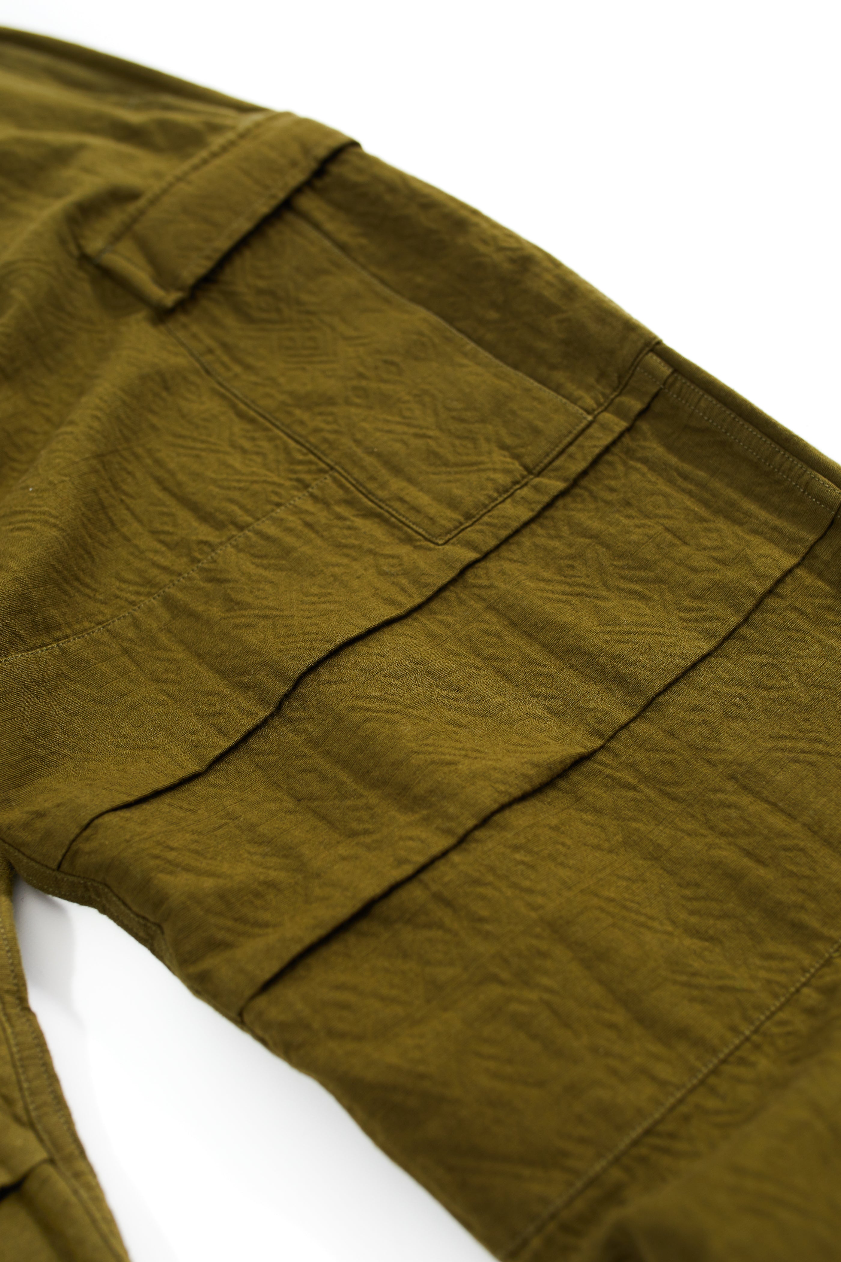 GORECKI CARGO PANT - O.D. GREEN DOUBLE WEAVE JACQUARD COTTON