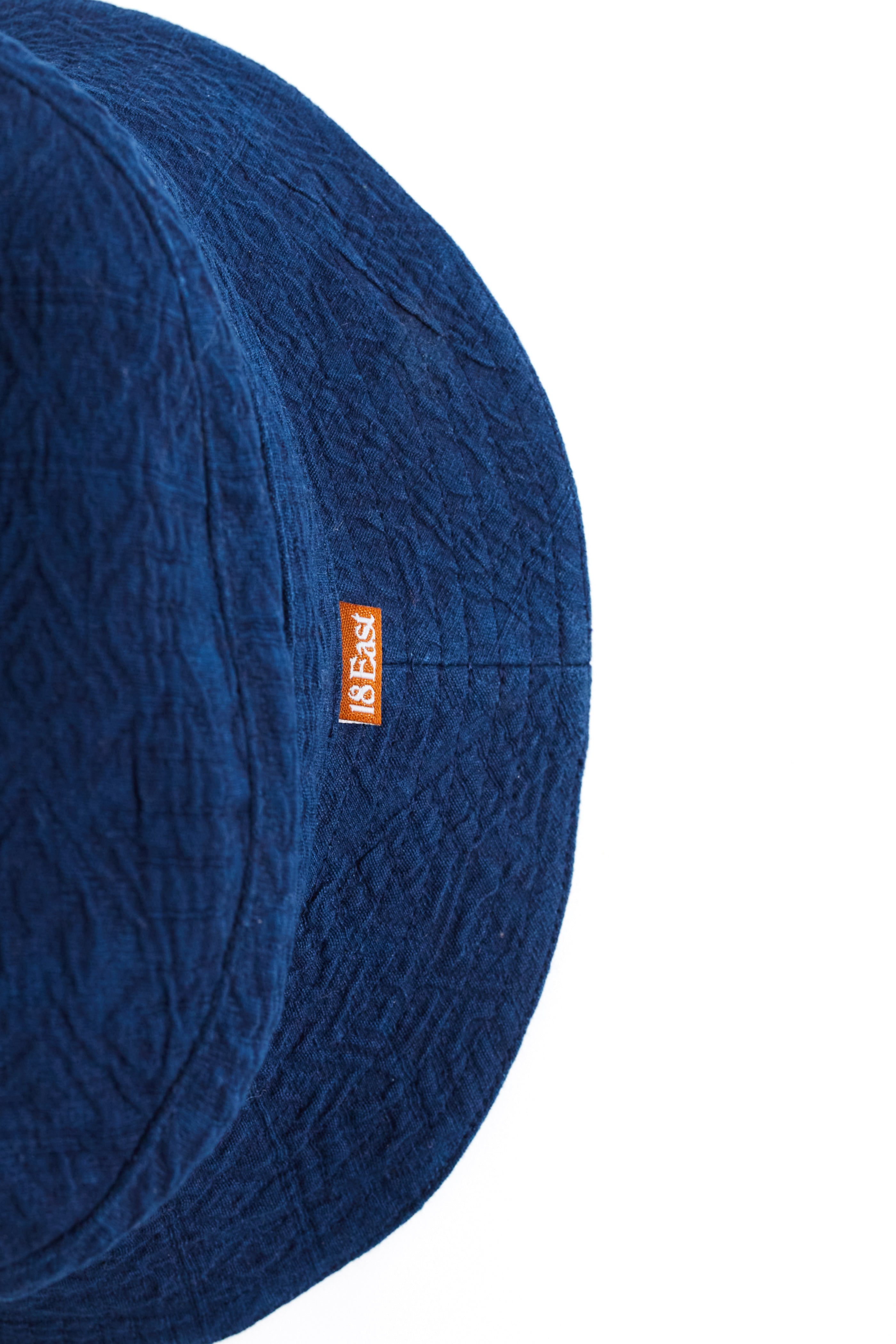 PAPIK BUCKET HAT - NATURAL INDIGO DOUBLE WEAVE JACQUARD COTTON