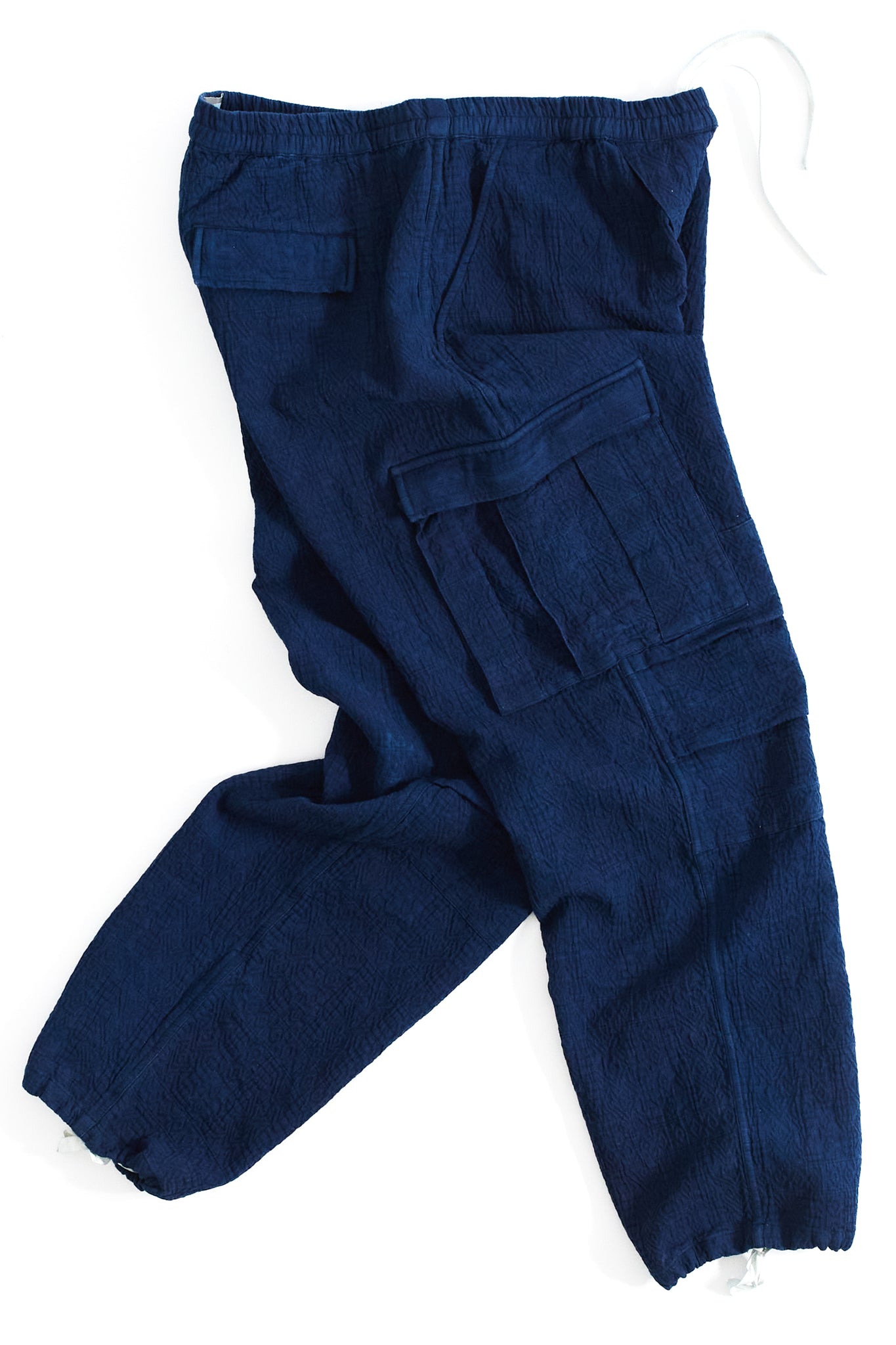 GORECKI CARGO PANT - NATURAL INDIGO DOUBLE WEAVE JACQUARD COTTON