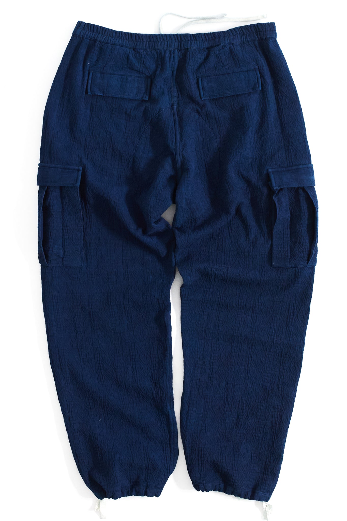 GORECKI CARGO PANT - NATURAL INDIGO DOUBLE WEAVE JACQUARD COTTON