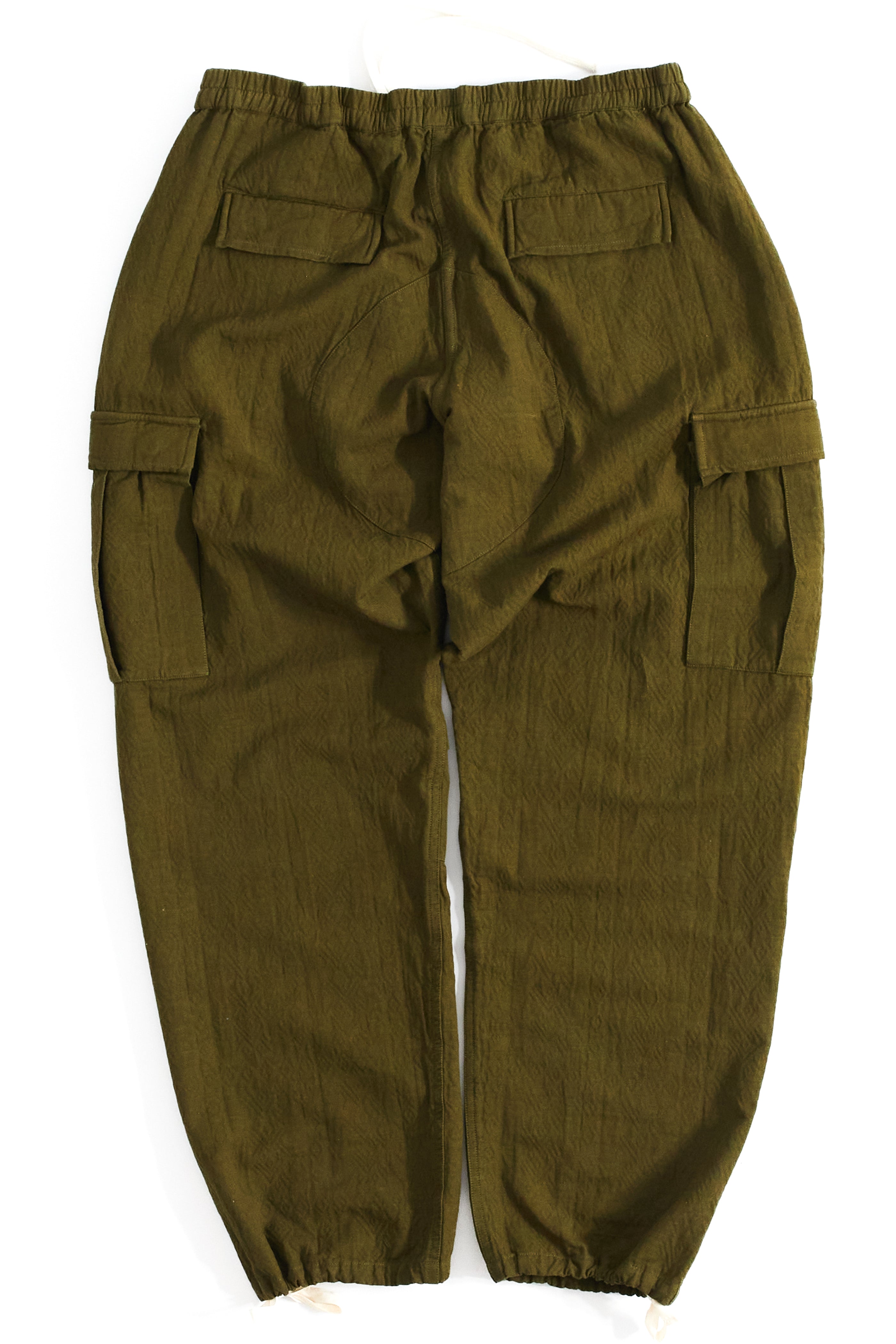 GORECKI CARGO PANT - O.D. GREEN DOUBLE WEAVE JACQUARD COTTON