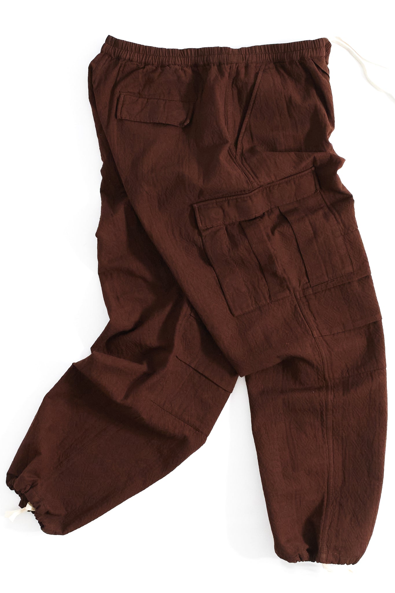 GORECKI CARGO PANT - CHOCOLATE DOUBLE WEAVE JACQUARD COTTON