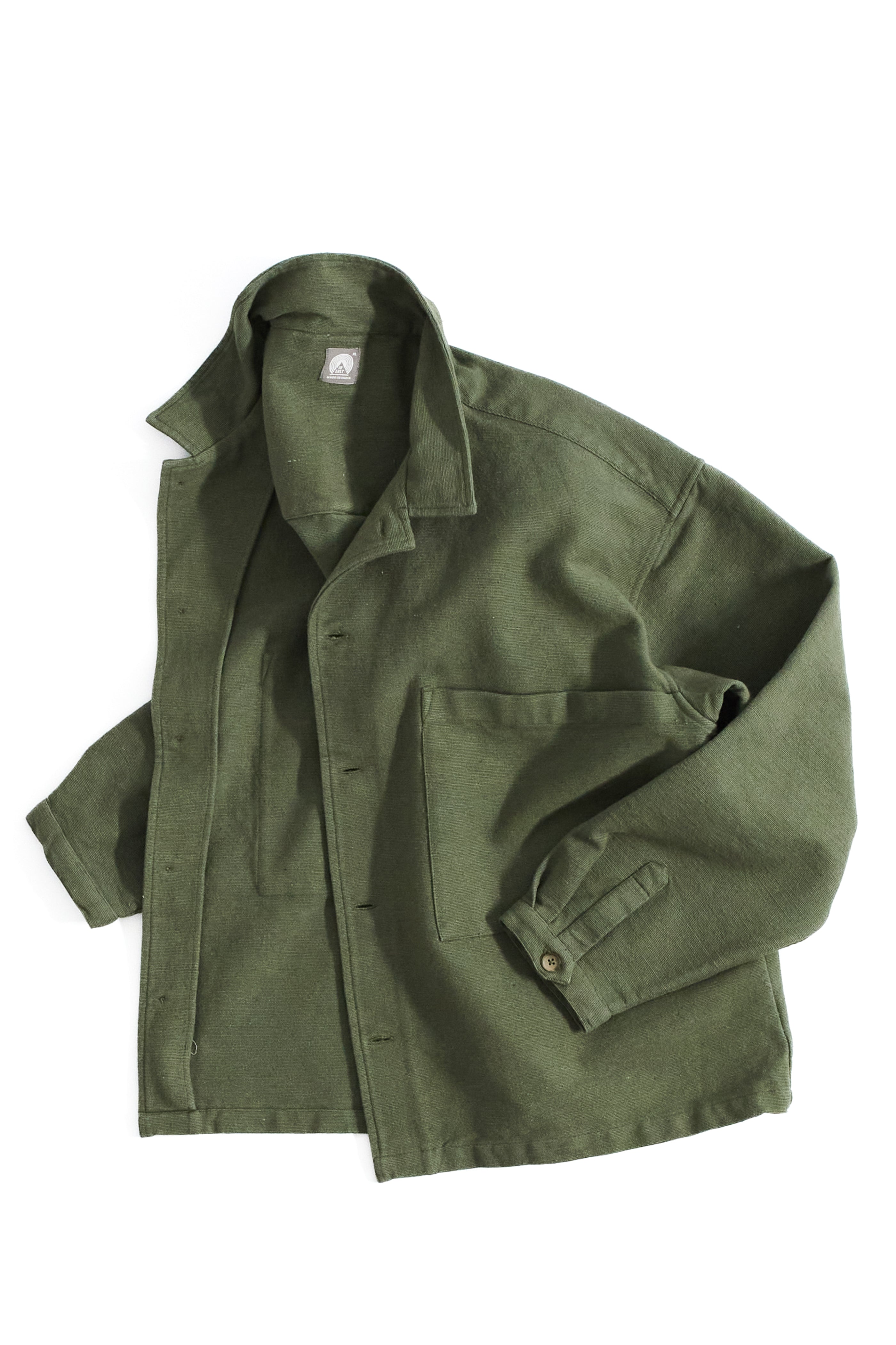 SAM SHIRT JACKET - RIFLE GREEN HANDSPUN COTTON CANVAS