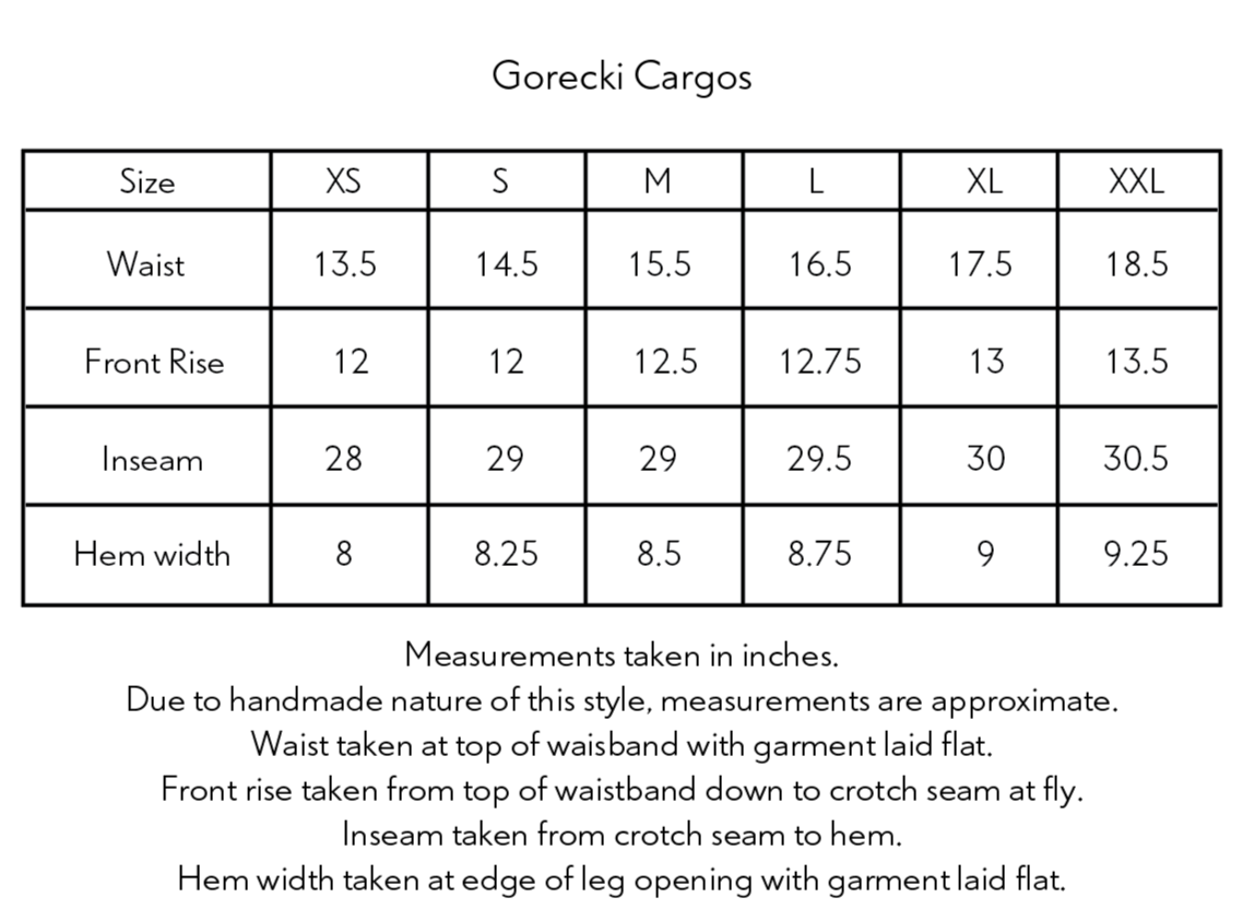 GORECKI CARGO PANT - WASHED CHARCOAL HANDLOOM DOUBLE WEAVE