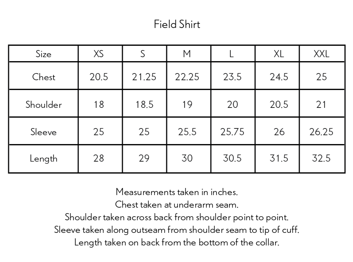 FIELD SHIRT - CILANTRO BRUSHED COTTON TWILL