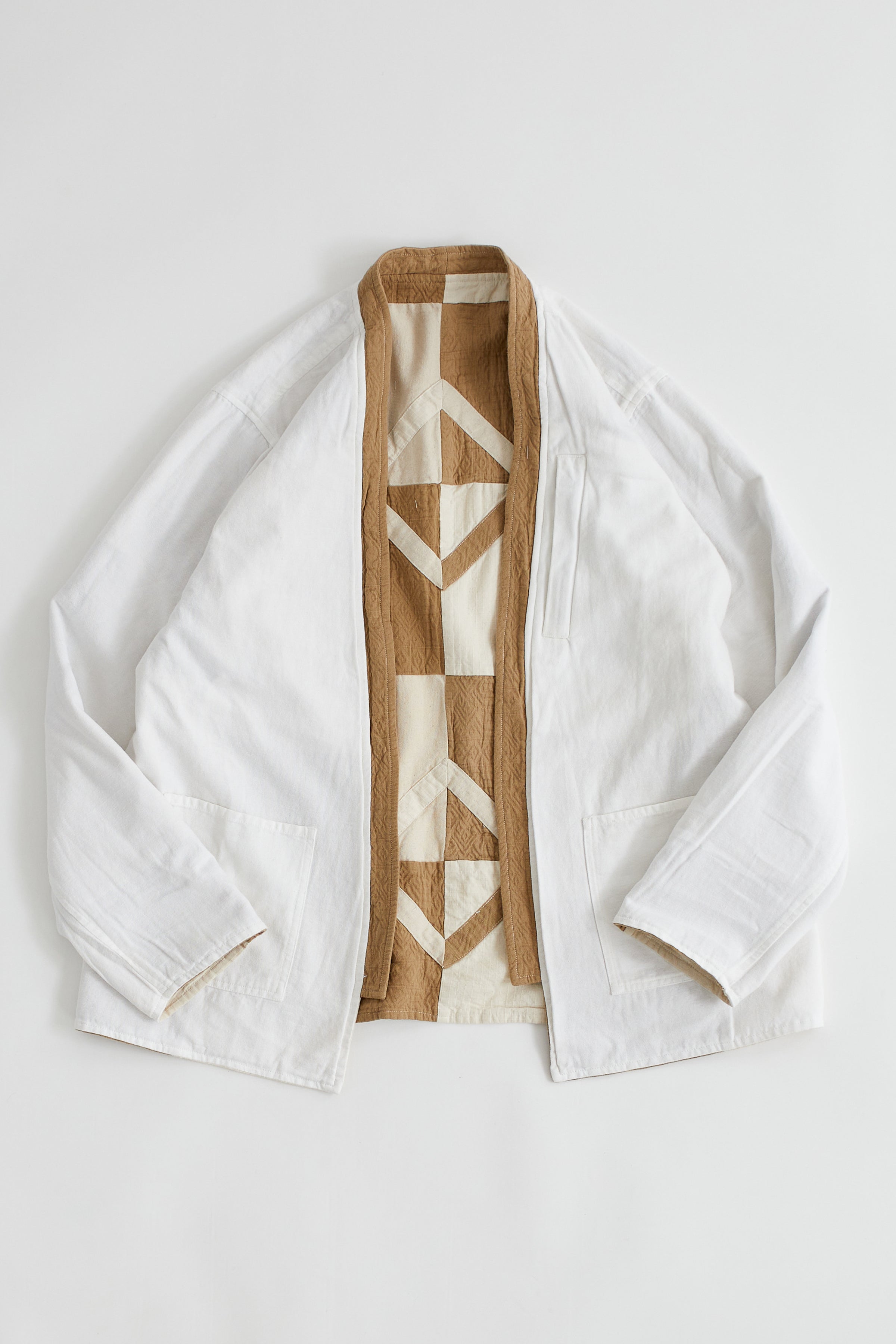 REVERSIBLE SAHASIKA - KHADI PATCHWORK COTTON / WHITE OXFORD CLOTH